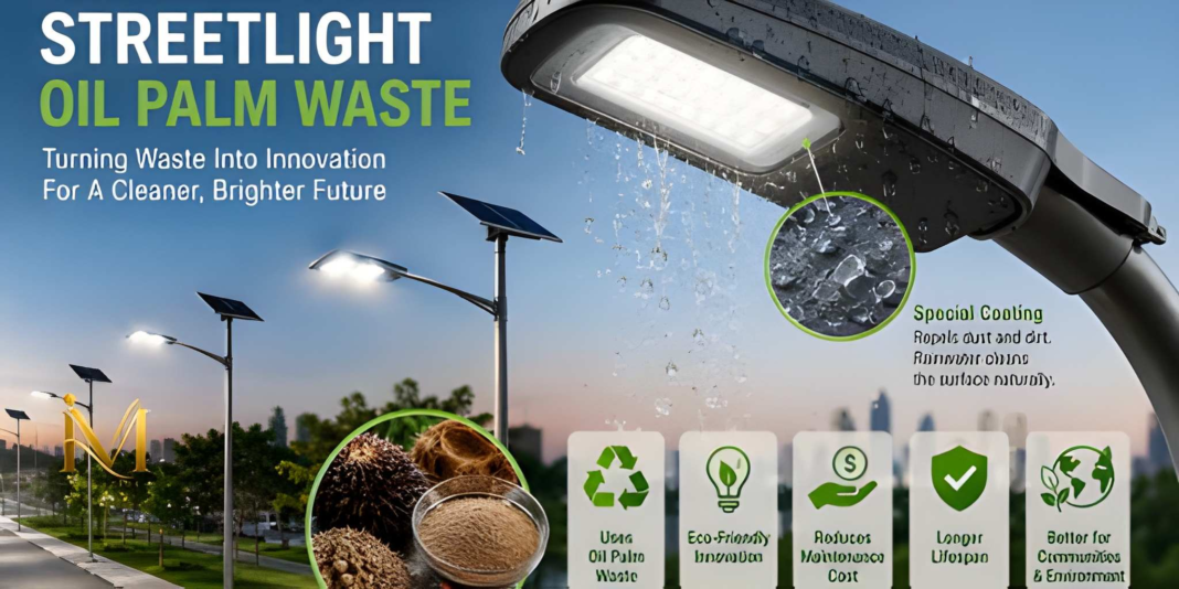 self cleaning streetlight oil palm waste